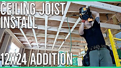 Ceiling Joist and Strapping Install ||12x24 Home Addition||