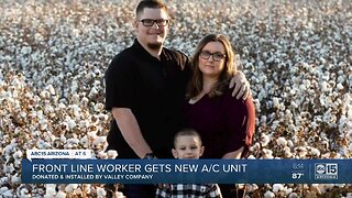 Front line worker gets new A/C unit