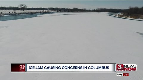 Ice Jam causing concerns in Columbus