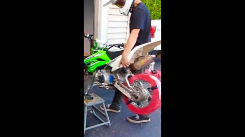 Pit Bike Firecracker Tire EXPLODES 😂 #shorts