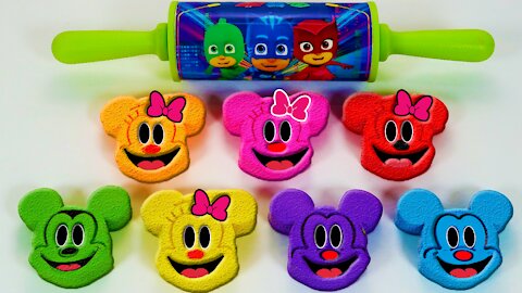 Play Doh Mickey Mouse and Minnie Mouse Learn Colors and Animals Play Doh Surprise EggsToys PJ Masks