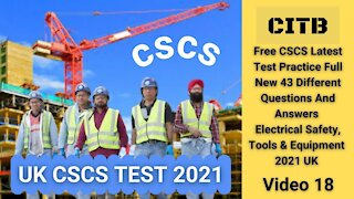 Free CSCS Test Practice Full 43 Questions And Answers 2021 UK Electrical Safety Tools & Equipment