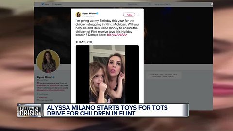 Alyssa Milano starts Toys for Tots drive for children in Flint