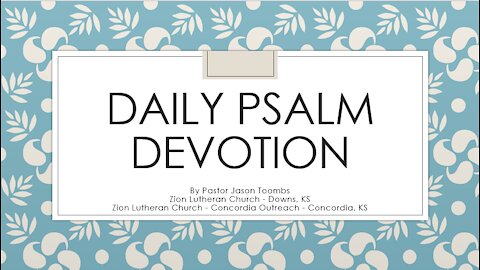 Psalm 15 Devotion