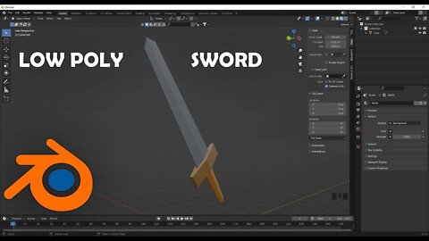 I used the default cube to make low poly sword? - Blender Low Poly Sword