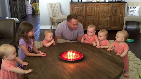 Priceless reaction to daddy blowing the candles out