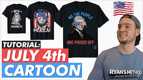 DESIGN TUTORIAL: Cartoonize US Presidents July 4th T-Shirts w/ COLORCINCH