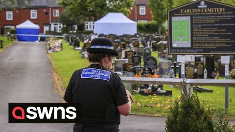 Yorkshire police guard cemetery after a grave was partially dug up