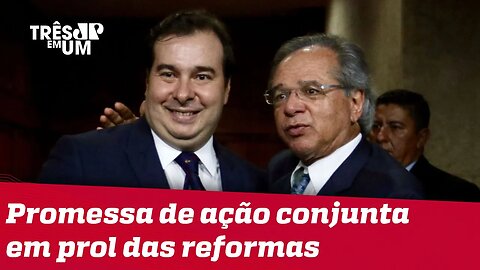 Rodrigo Maia e Paulo Guedes fazem as pazes