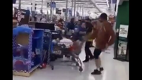 Walmart worker delivers knockout after being crushed with a cart
