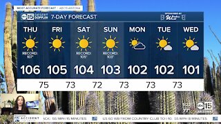 Forecast: Most of the Valley will see triple digits