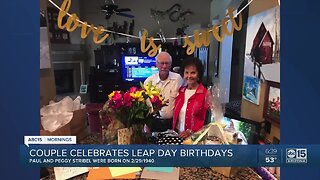 Couple celebrates Leap Year birthdays together