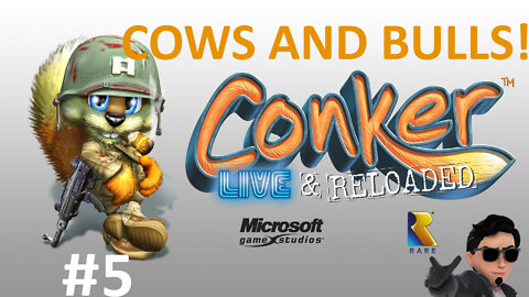 Conkers Bad Fur Day Live and Reloaded (Xbox Backwards Compatible) walkthrough #5 COWS AND BULLS!