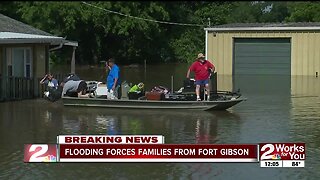 Flooding forces families from Fort Gibson