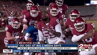 Big 12 Media Days: Oklahoma chasing 5th straight Big 12 title, Jalen Hurts picks up offense quickly; Mike Gundy takes responsibility for Cowboys' lack of discipline in 2018