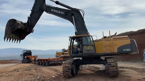 Loading & Transporting The Volvo EC700C Excavator In The New Working Area-Fasoulas Heavy Transports