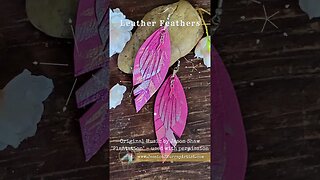 PINK RIBBON AWARENESS, 4 inch #leatherfeather #earrings #genuineleather #handmade #leatherjewelry