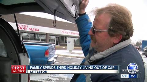 Family that fell on hard times spends third holiday living out of car