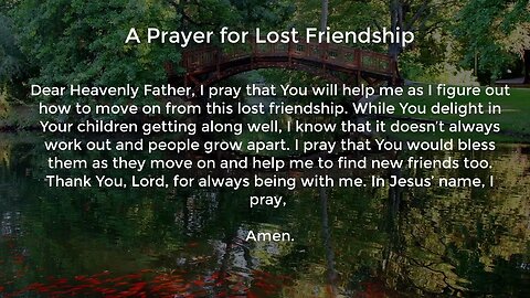 A Prayer for Lost Friendship (Prayer for Moving on and Letting Go)