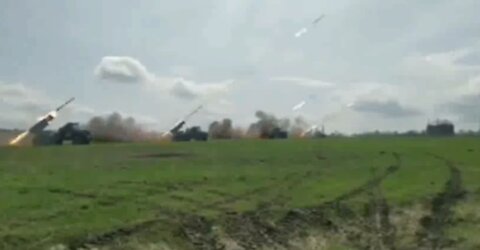 Russian attack using MLRS TOS 1-A BURATINO on the headquarters of the Ukrainian armed forces