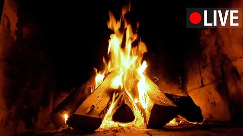 Relaxing Fireplace Sounds for Cozy Nights |🔴Live Stream