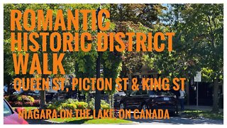 Romantic Historic District Walk | Fall Foliage & Flowers |Queen, Picton & King St, NOTL, ON 🇨🇦 |4K