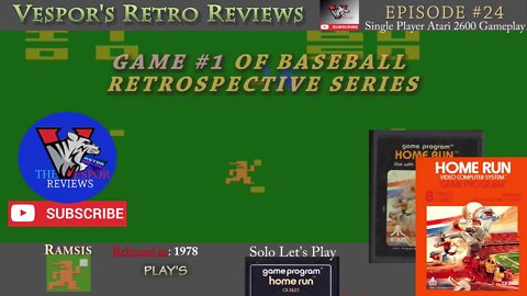 Solo NES Let's Play | Home Run (Atari 2600 VCS) - Baseball Retrospective 1|