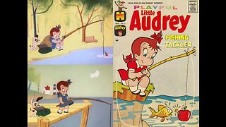 Little Audrey (1950's Cartoon) - Fishing tackler [With BGM from 80's Hanna Barbera Cartoons]