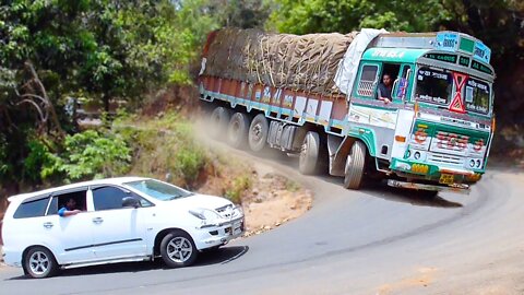 Dare Drive At Risky Ghat Down Turnings Truck Driving Skills T.webm