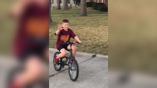 Little Boy Fails At Riding His Bike Without Training Wheels