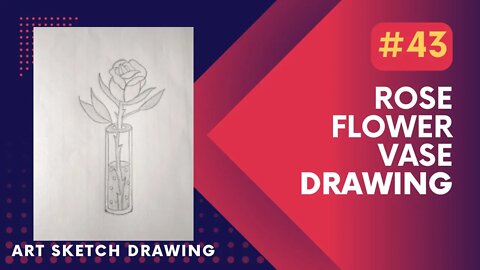 Rose Flower Vase Drawing Tutorial ll Rose Flower Vase Pencil Drawing #rosedrawing #easydrawing
