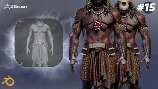Yoruba god: Sango, the God of Thunder using Blender- 3D Timelapse part 15
