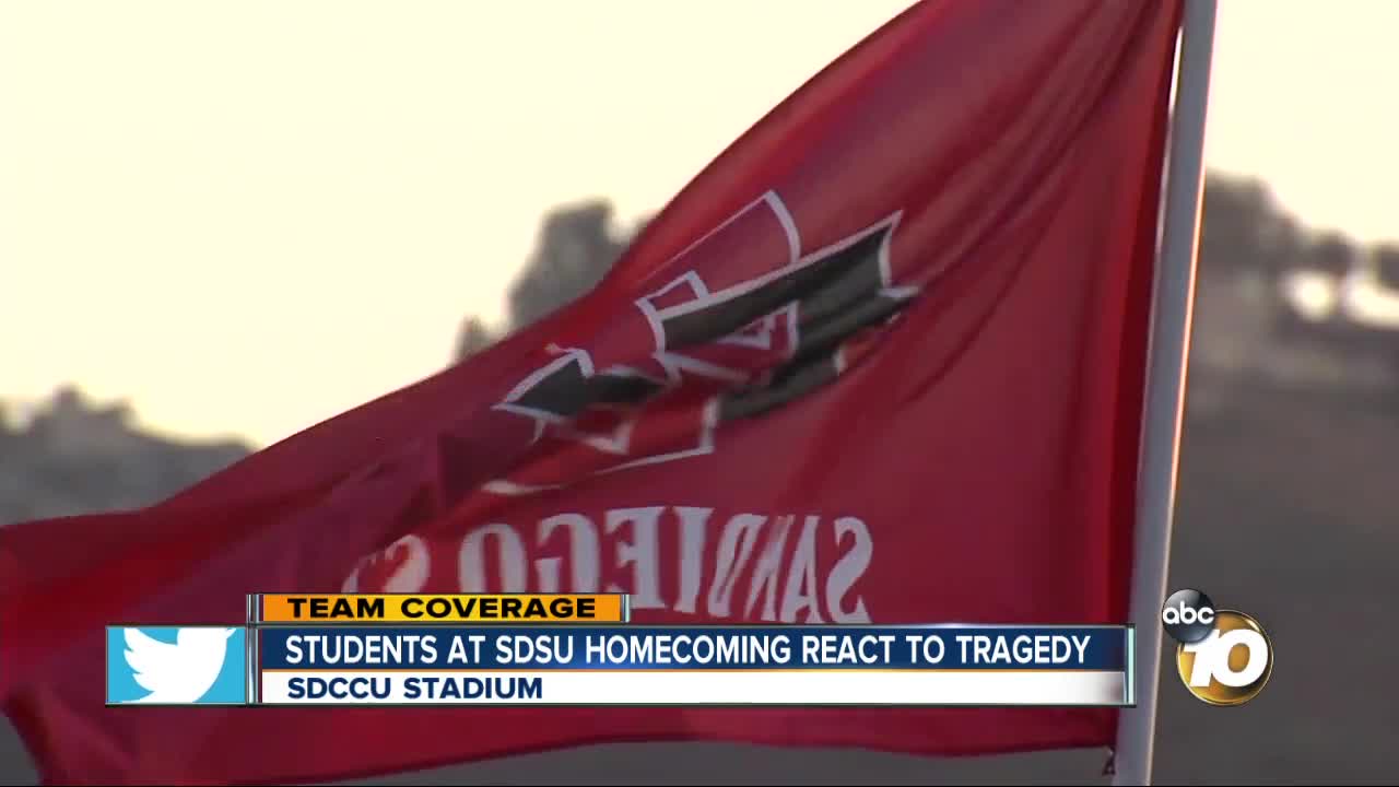 Students at SDSU Homecoming tailgate react to tragedy