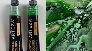 (98) Arteza Acrylics Double Dirty Flip Cup on 10x20 Canvas -Acrylic Pouring for Beginners