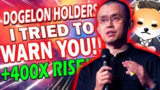 DOGELON MARS CZ BINANCE IS LITERALLY WARNING YOU!!! DOGELON CRYPTO BREAKING NEWS!!🔥