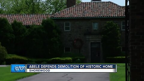 County Executive Abele defends his decision to tear down Shorewood mansion