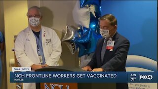 Frontline workers get vaccinated