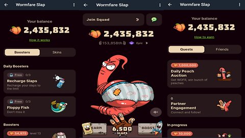 Wormfare Slap | A New Crypto Mining Bot On Telegram
