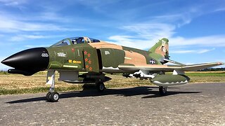 Freewing F-4 Phantom II 90mm EDF Jet With Full Ordinance Off Grass