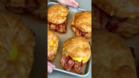 Breakfast is served with these easy bacon, egg, and cheese croissants!