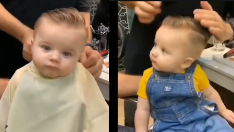 Cutest Babies Reaction in The First Time They Cutting Hair