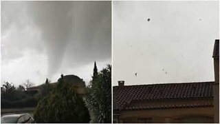 Skræmmende tornado rammer Frankrig