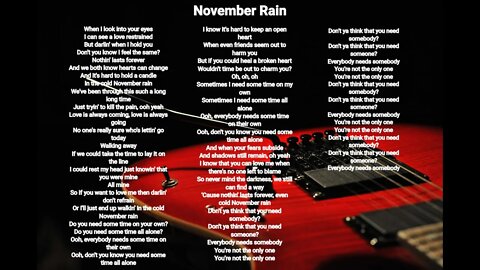 Guns & Roses - November-Rain - Guns & Roses lyrics HQ