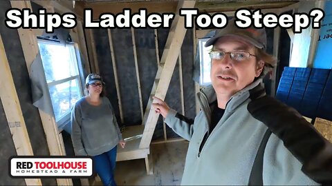 Offgrid Cabin Build: Part 7 - Building a Ships Ladder to the Loft