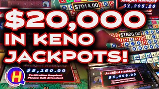Over $20,000 in KENO JACKPOTS! Huge Wins at Keno Nation 4 in Las Vegas! #KENONATION