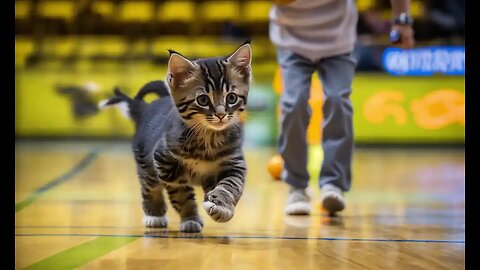 Will you cross the new fence on the first day? Kitten Lulu