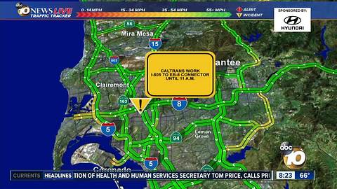 Traffic Alert: Closure on I-805 North