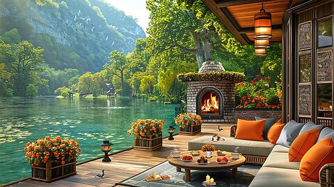 Smooth Jazz Instrumental Music☕ Jazz Relaxing Music & Cozy Coffee Porch Ambience to Work,Study,Focus