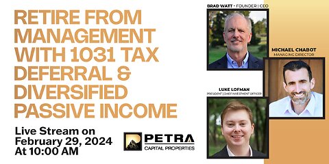 Retire from Management with 1031 Tax Deferral & Diversified Passive Income