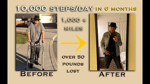 10,000 steps a day for 6 months straight- (1000+ miles) 50+ Pounds Lost- Before and After Results